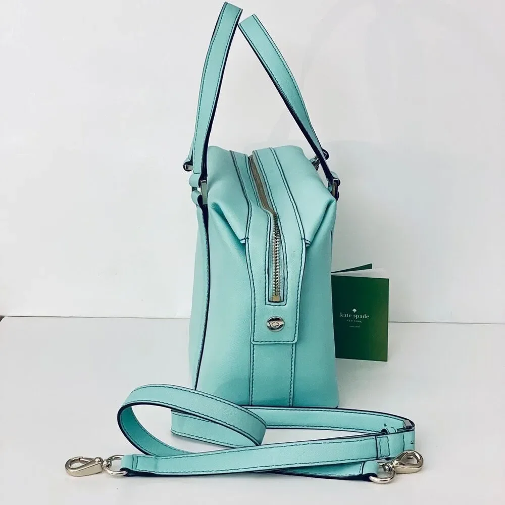 NWT Kate Spade Newbury Lane Alysia Saffiano Green Leather Crossbody Handle Bag